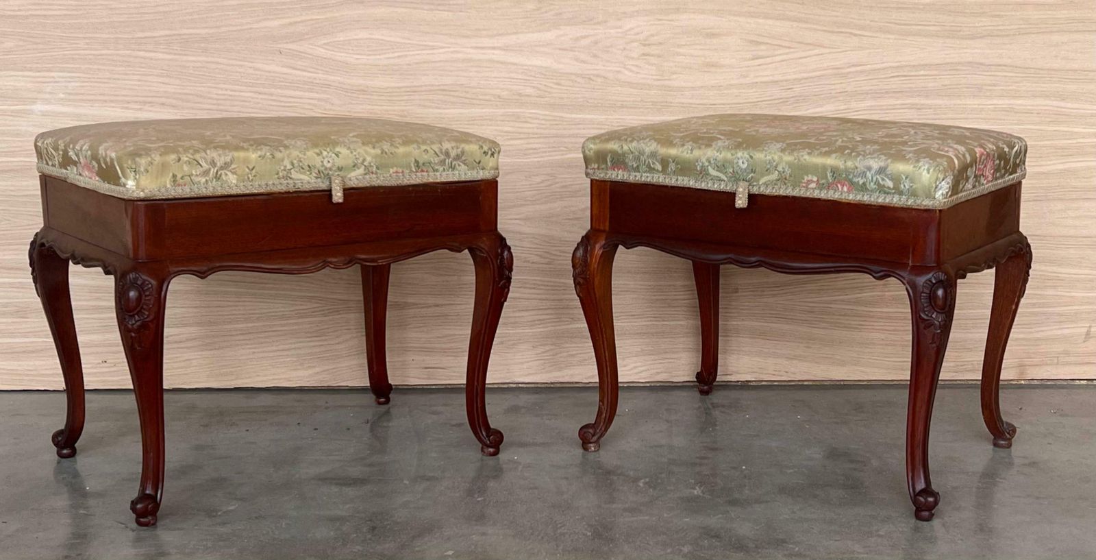 Pair Of 20th Century Spanish Folding Up Footstools photo furniture