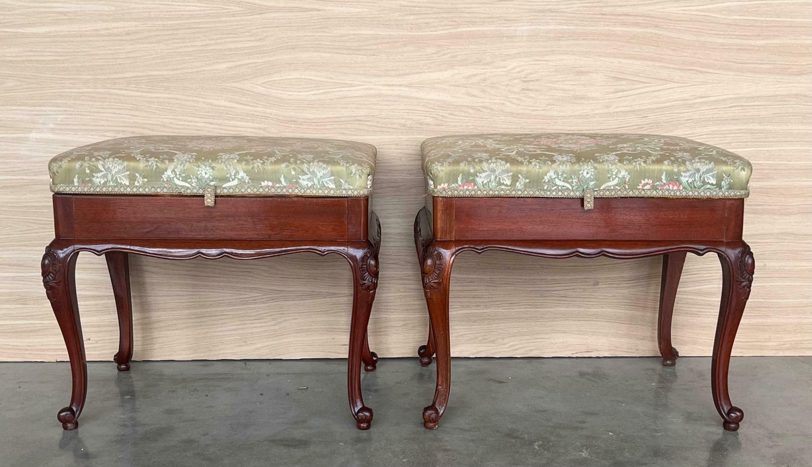 Pair Of 20th Century Spanish Folding Up Footstools photo Furniture
