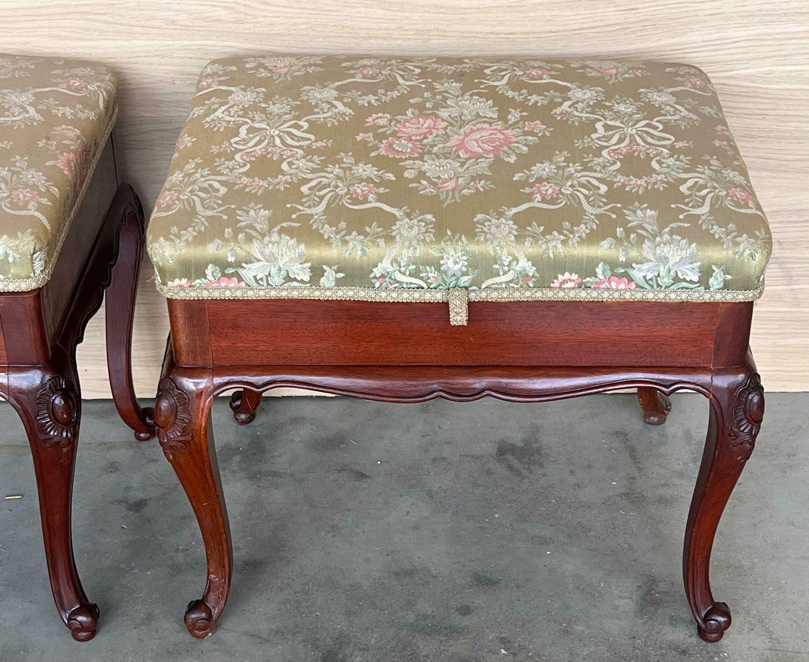 Pair Of 20th Century Spanish Folding Up Footstools photo buy