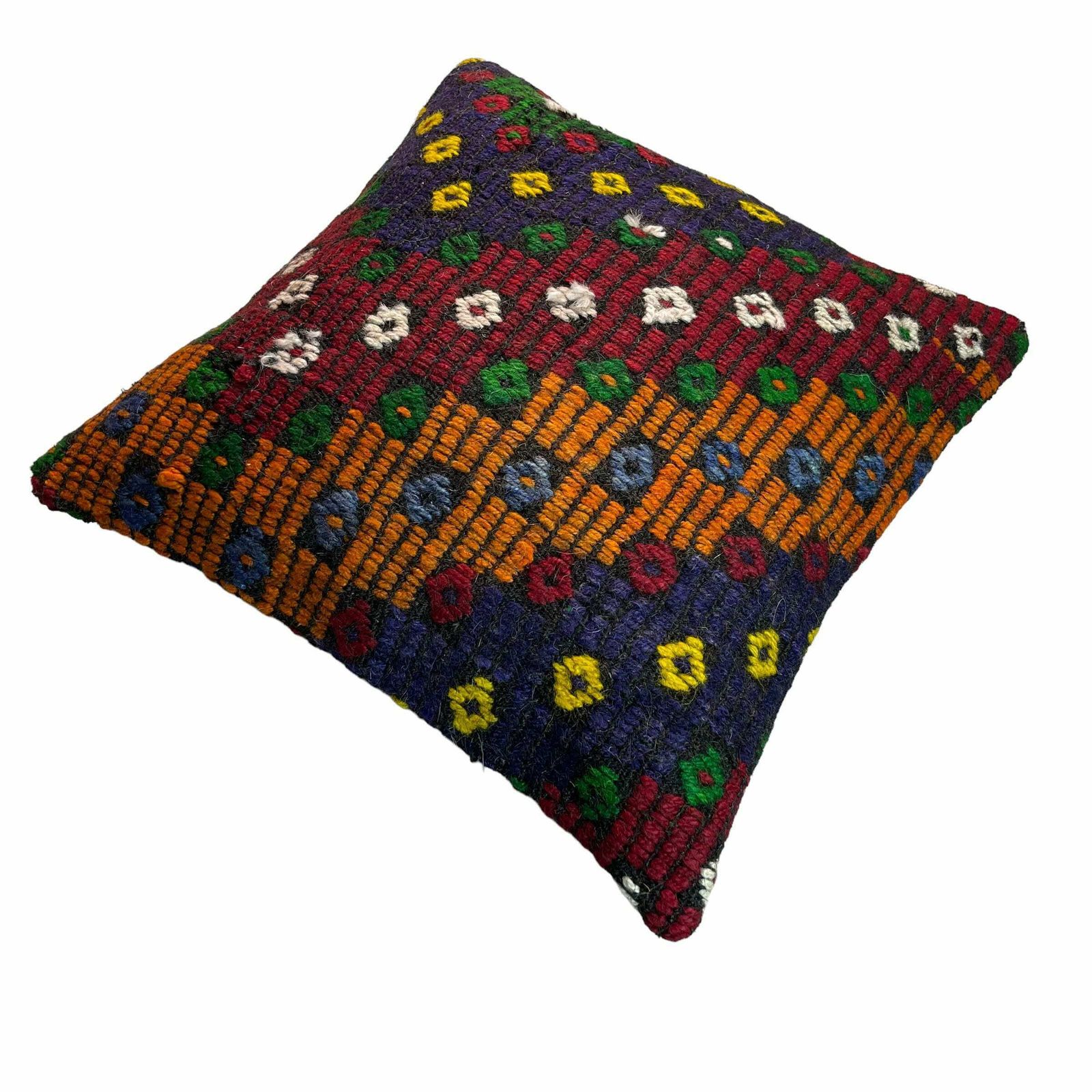 Ethnic Kilim Pillow, 18x18 Pillow Cover, Bohemian Kilim Pillow, Handwoven Kilim Pillow, Sofa Throw Pillow, Meditation Kilim Cover photo Textiles