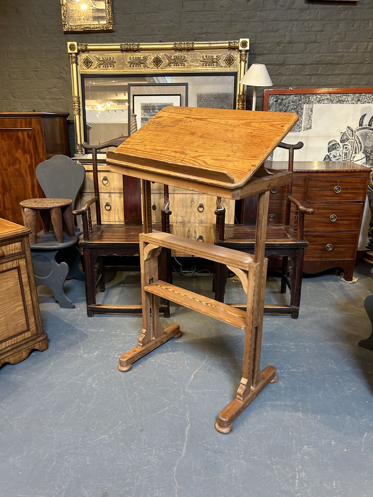 Early C20th Pine Lectern Table photo Furniture
