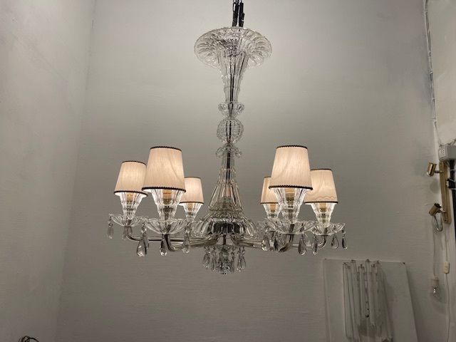 photo furniture Large Art Deco Murano Glass Chandelier 1940’s