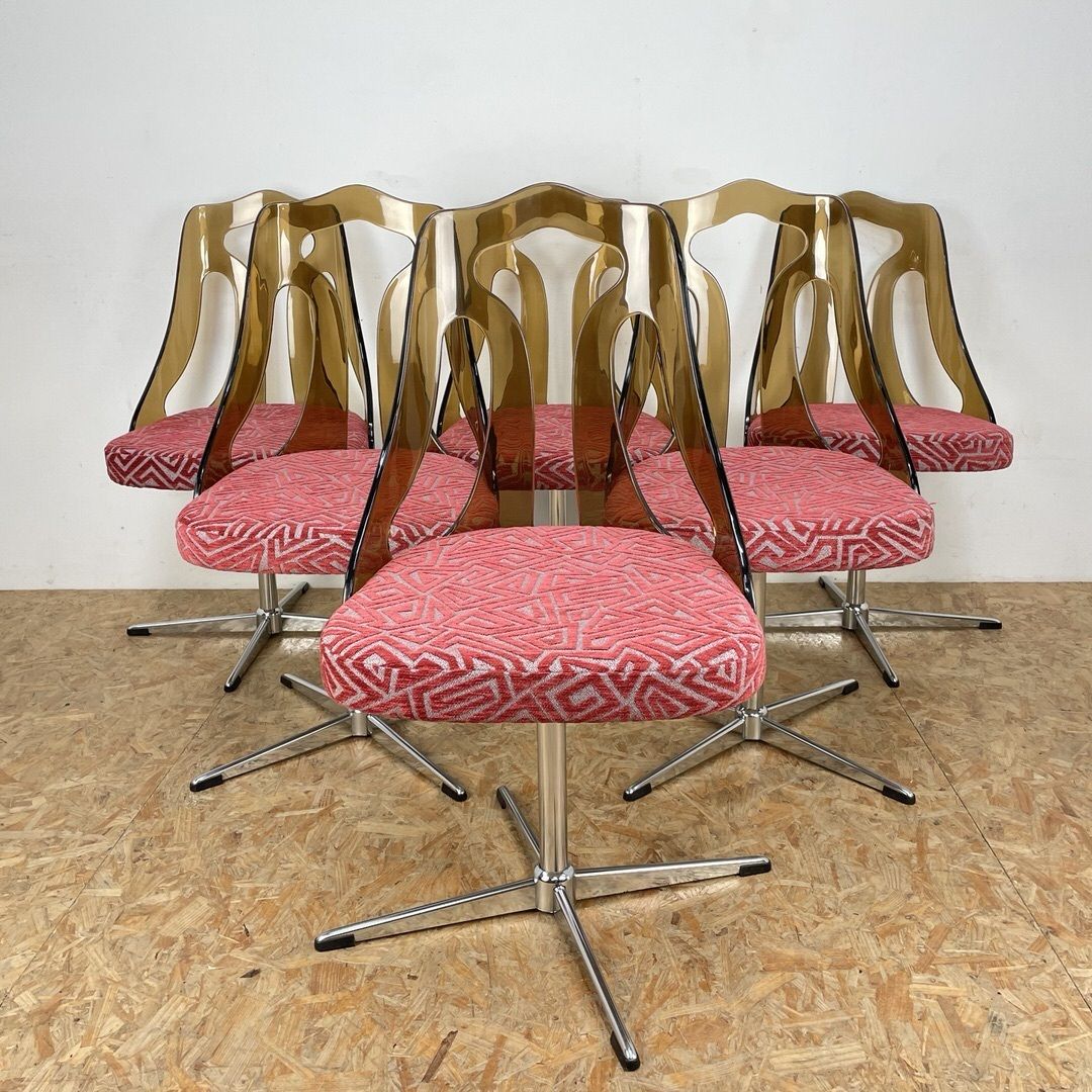 Mid Century 1960s Smoked Perspex Chairs And Glass Table photo vinterior