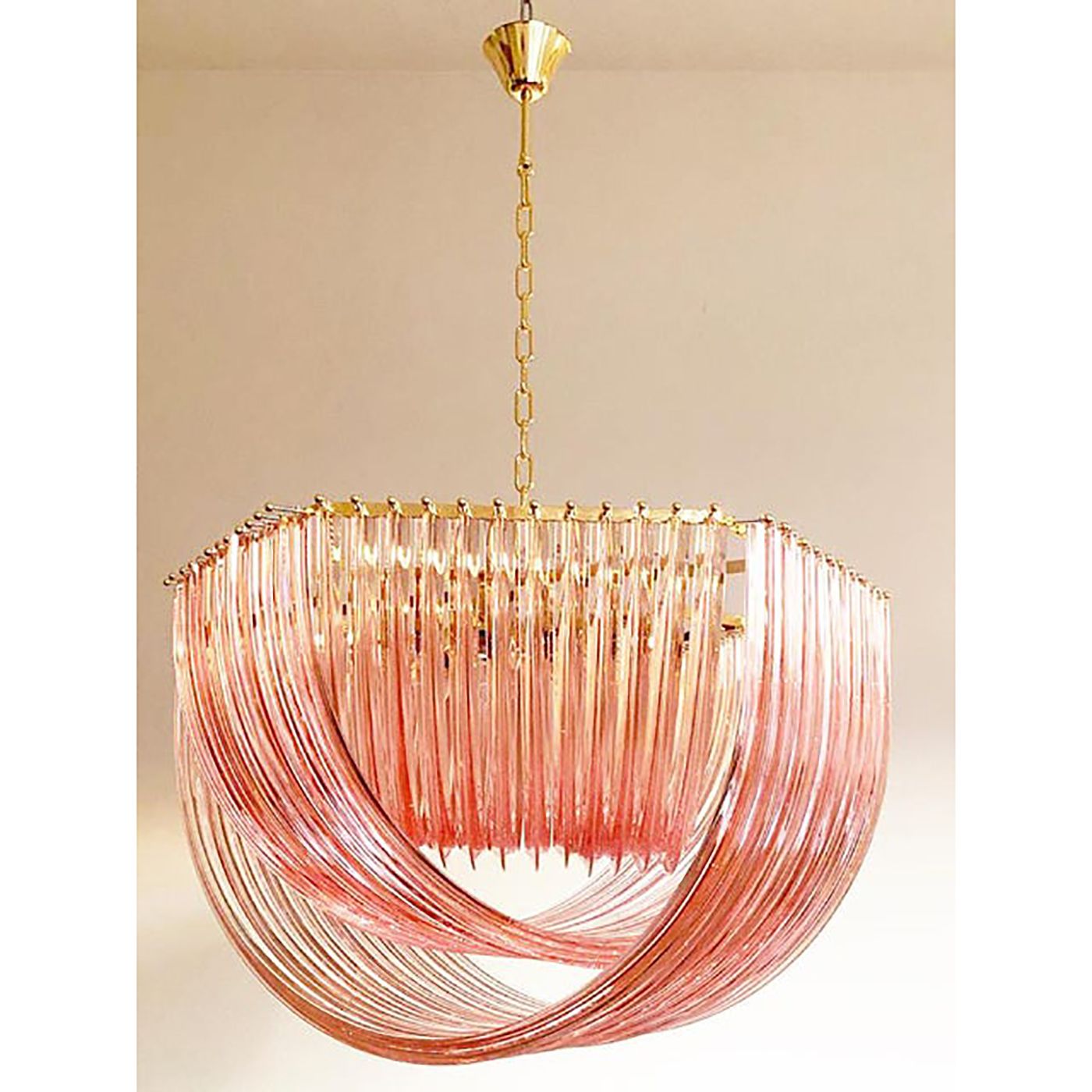 Contemporary Exagonal Bundled Triedro Murano Glass Chandelier photo for sale