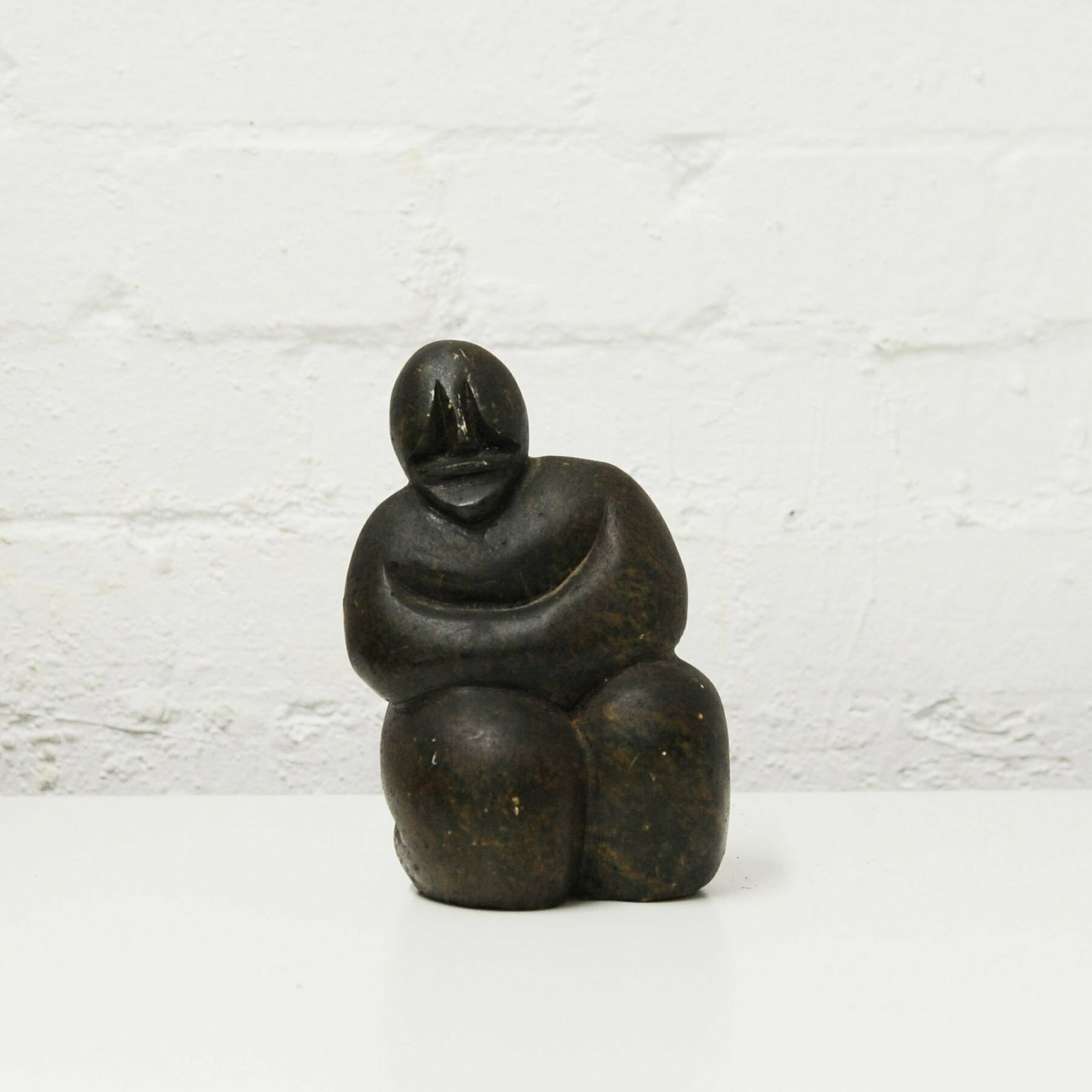 Signed Zimbabwe Carved Stone Sculpture By Richard Mteki, 1990s