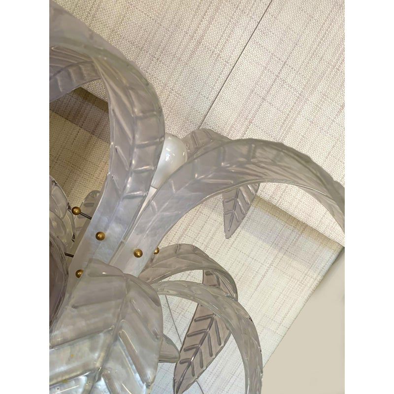 9113.0 Vintage Opalino Palm Tree Murano Glass Floor Lamp In The Style Of Napoleon Martinuzzi photo