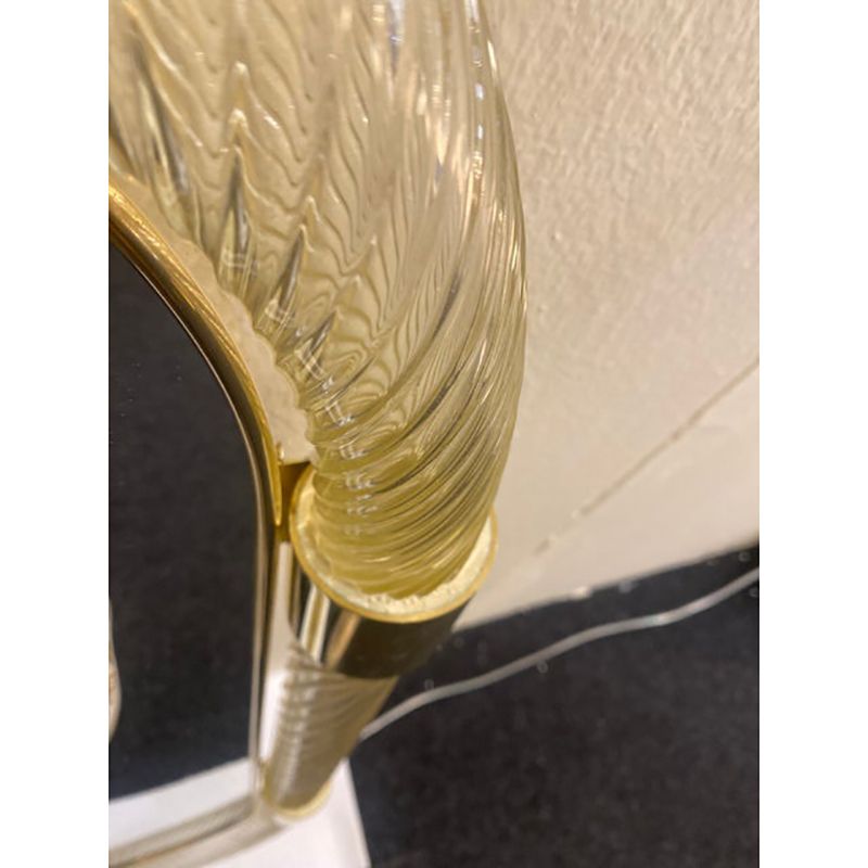 "Torciglione" Gold Murano Glass Wall Mirror In Barovier Style photo vintage