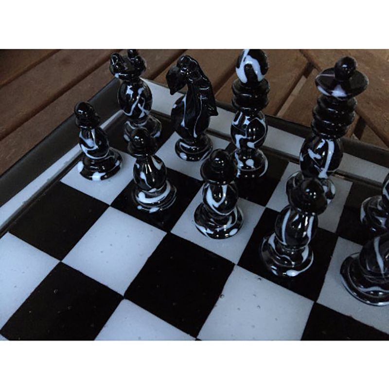 Contemporary Vetro Di Murano Chess Board Scacchiera, Made In Italy photo furniture