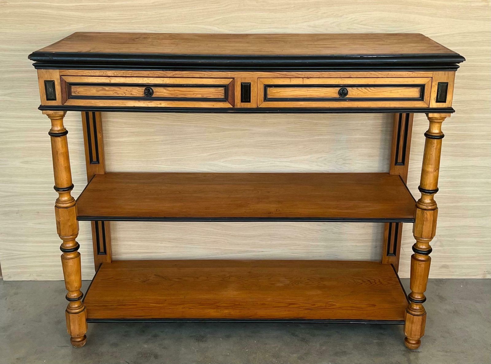 Early 20th C English Lemontree Three Tier Server Or Buffet With Drawers photo Furniture
