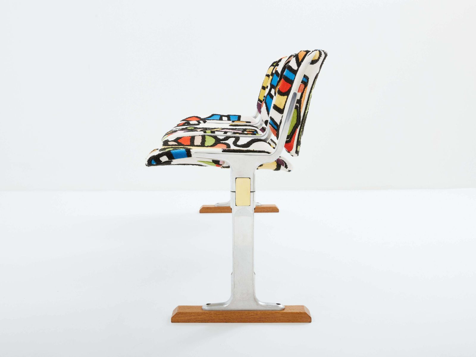 Giancarlo Piretti For Castelli Bench Pierre Frey Fabric 1970 photo Furniture