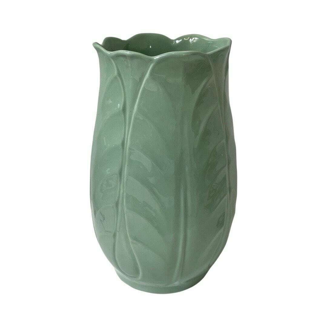 Mid Century Modern   Large   Ceramic Vase   Leaf Pattern And Glazed On Both The In  And Outside   Made In Italy photo furniture