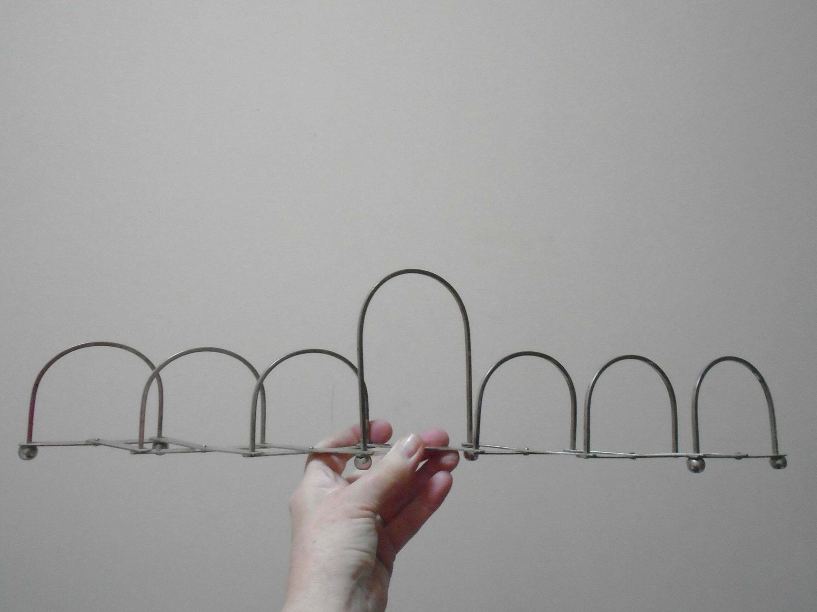 Concertina Desk Organizer, Letter Or File Holder, Industrial Table Storage Rack, Toast Rack photo vinterior