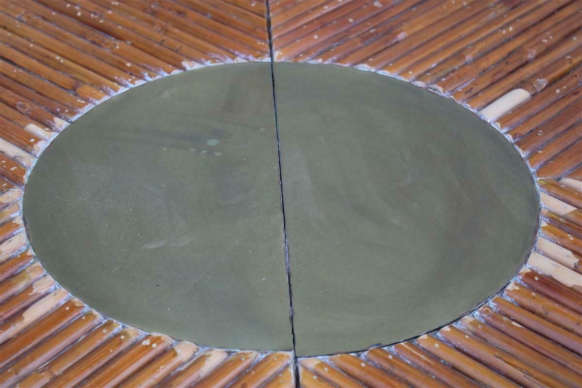 Oval Conference Table In Bamboo And Brass Italian Design From The 70s photo 9000.0
