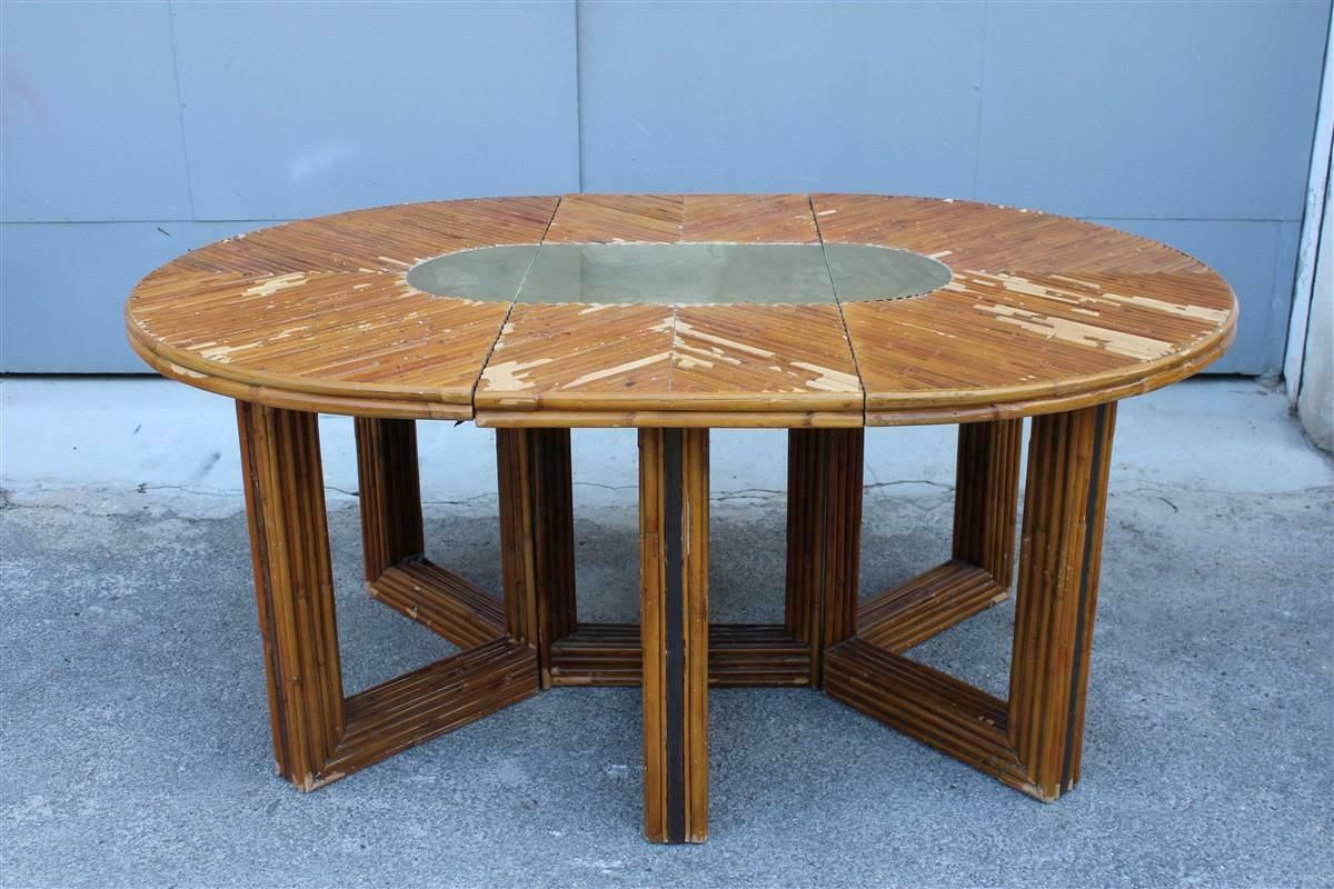 9000.0 Oval Conference Table In Bamboo And Brass Italian Design From The 70s photo