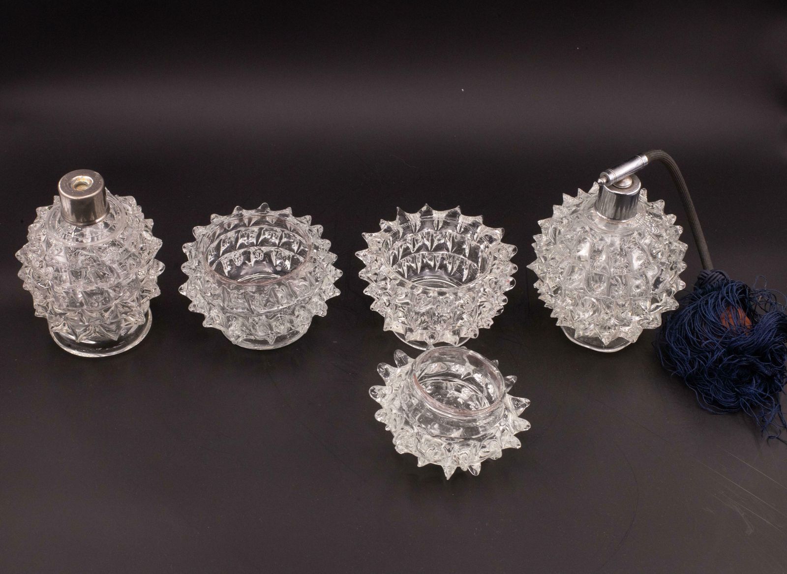 Set Of 4 Ercole Barovier Rostrato Murano Italian Glass Vase For Barovier & Toso photo Home Decor