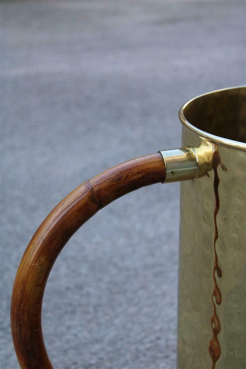 Elegance Of The Bamboo And Solid Brass Umbrella Stand. Italian Design From The 70s photo Home Decor
