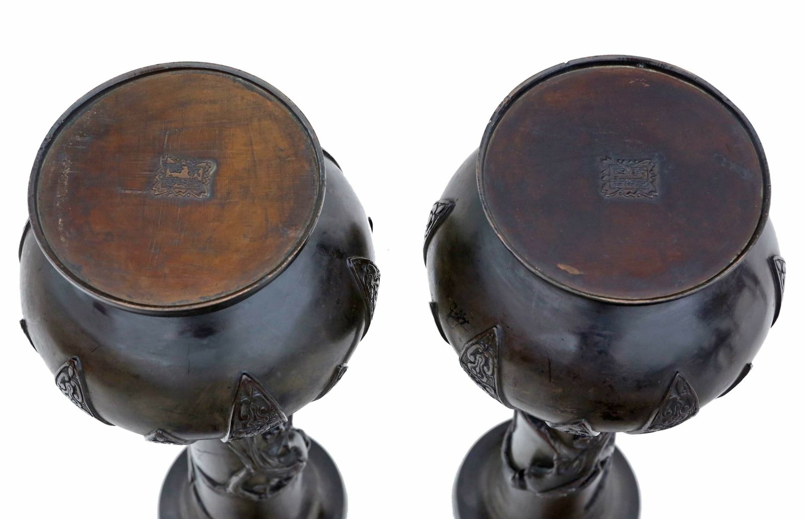 Fine Quality Very Large Pair Of Japanese Bronze Vases   19th Century Meiji Period photo buy