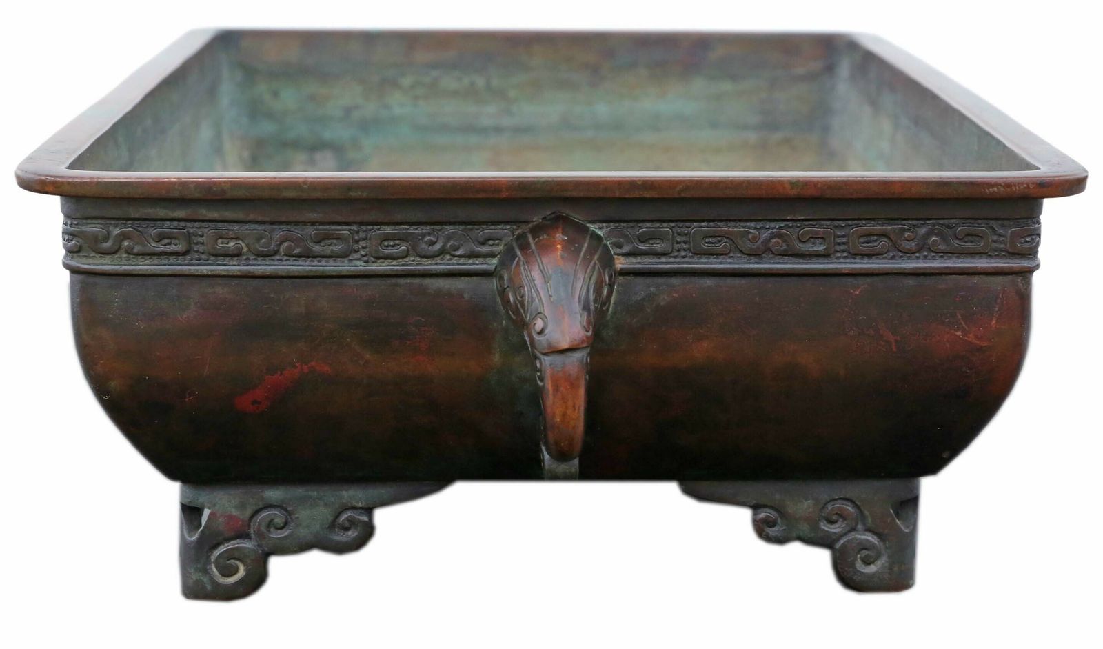Fine Quality Large Bronze Suiban Ikebana Jardinere Planter Pot   Meiji Period, C.1880 photo Garden Decor