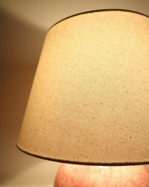 photo for sale Rare Pink Ceramic Table Lamp By Jerôme Massier, Vallauris Circa 1950