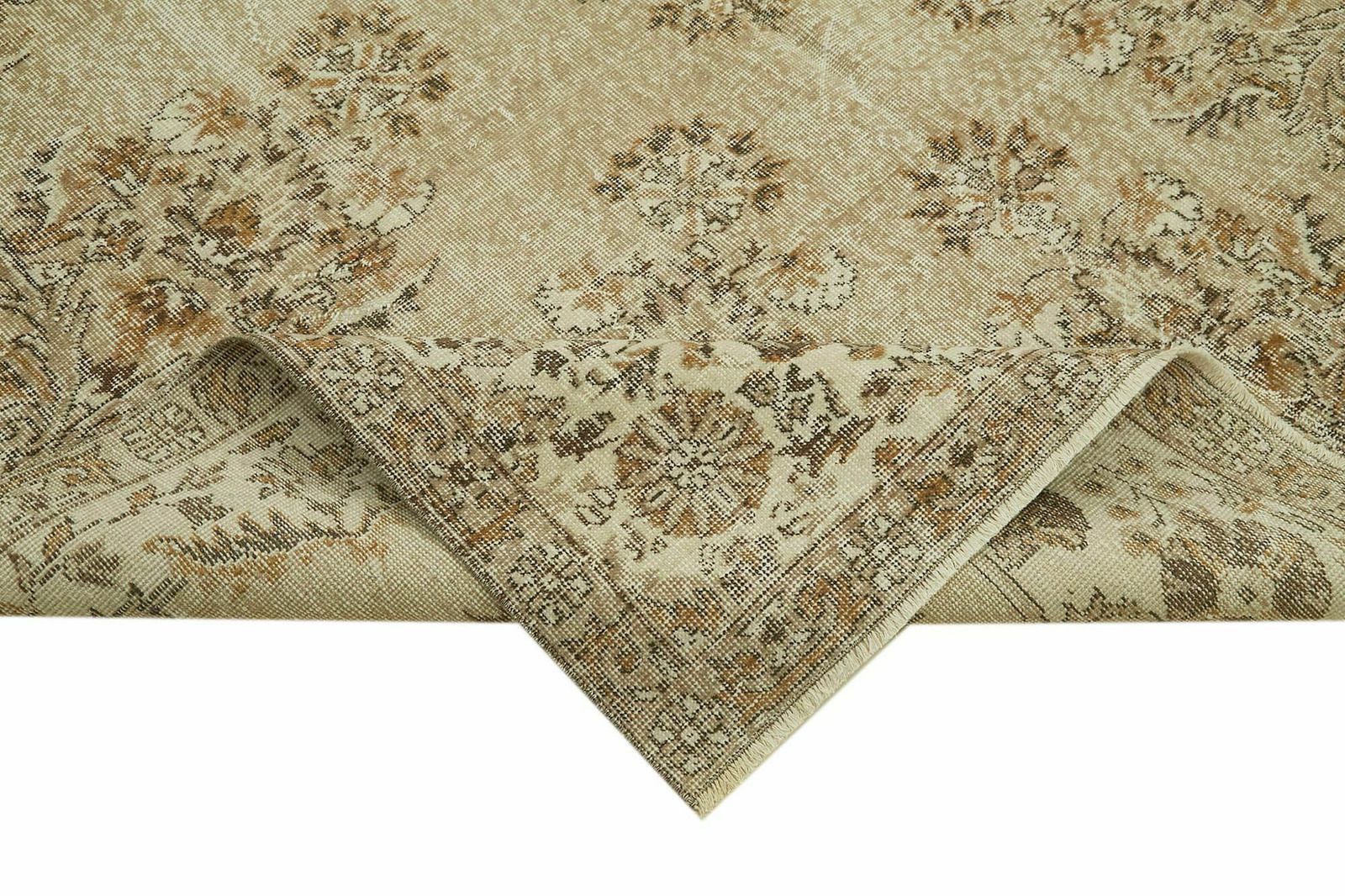 Handmade Anatolian Beige Turkish Vintage Area Rug  208 Cm X 306 Cm photo vinterior