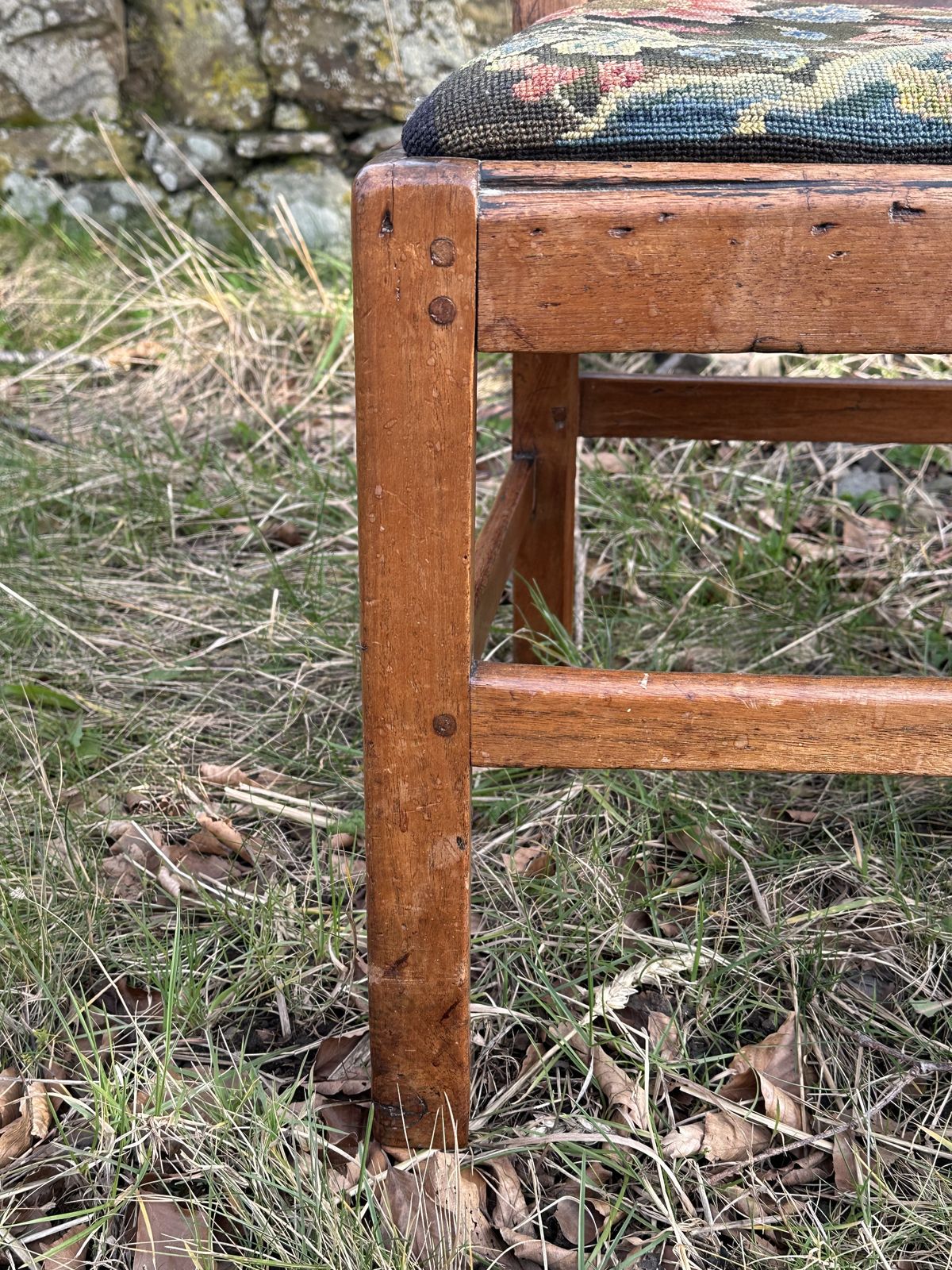 A Scottish George III Walnut Side Chair With Charming Needlepoint Seat, C.1780 photo vinterior