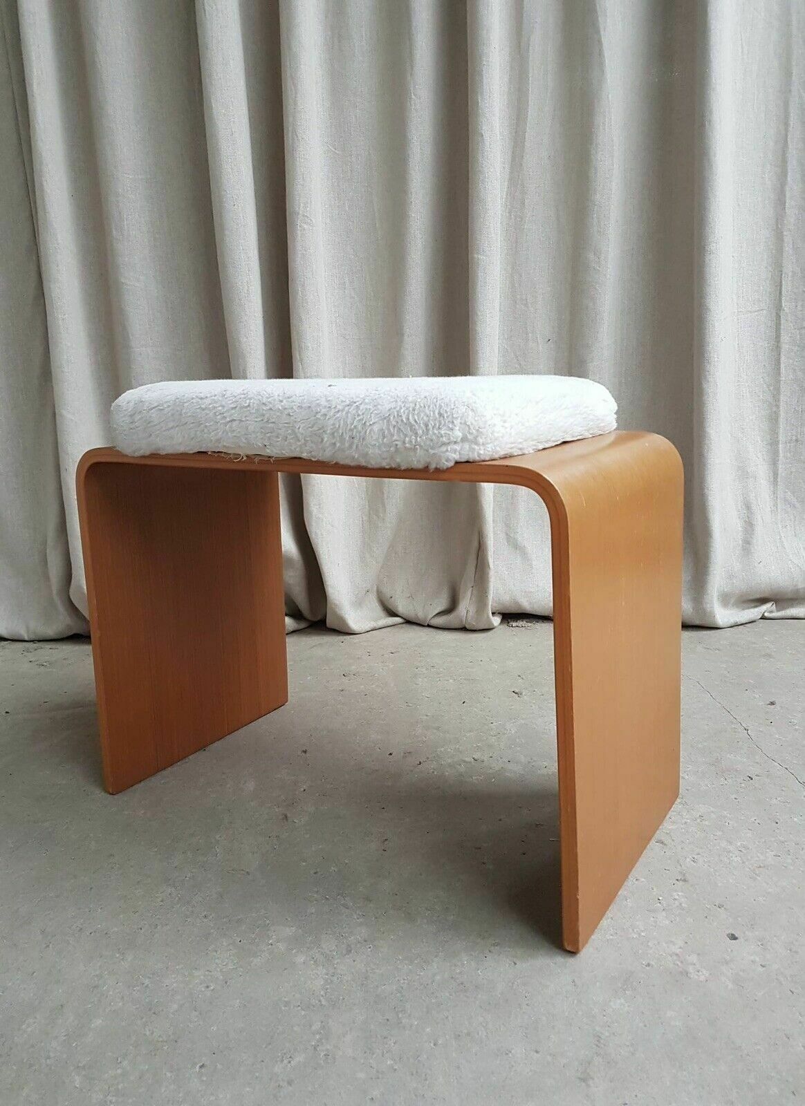 Vtg Mid Century Bentwood Footstool Stool Retro Danish Scandi Modernist R409 photo buy