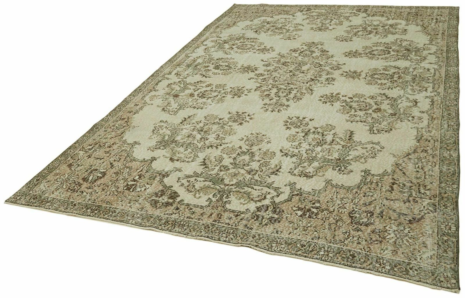 Handmade Beige Turkish Vintage Area Rug 208 Cm X 307 Cm photo for sale