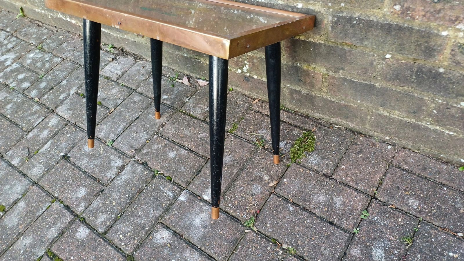 Retro Copper Coffee Side Table (Gift From Tobacco Research Board, Zimbabwe, Rhodesia, African Flowers, Fynbos) photo vintage