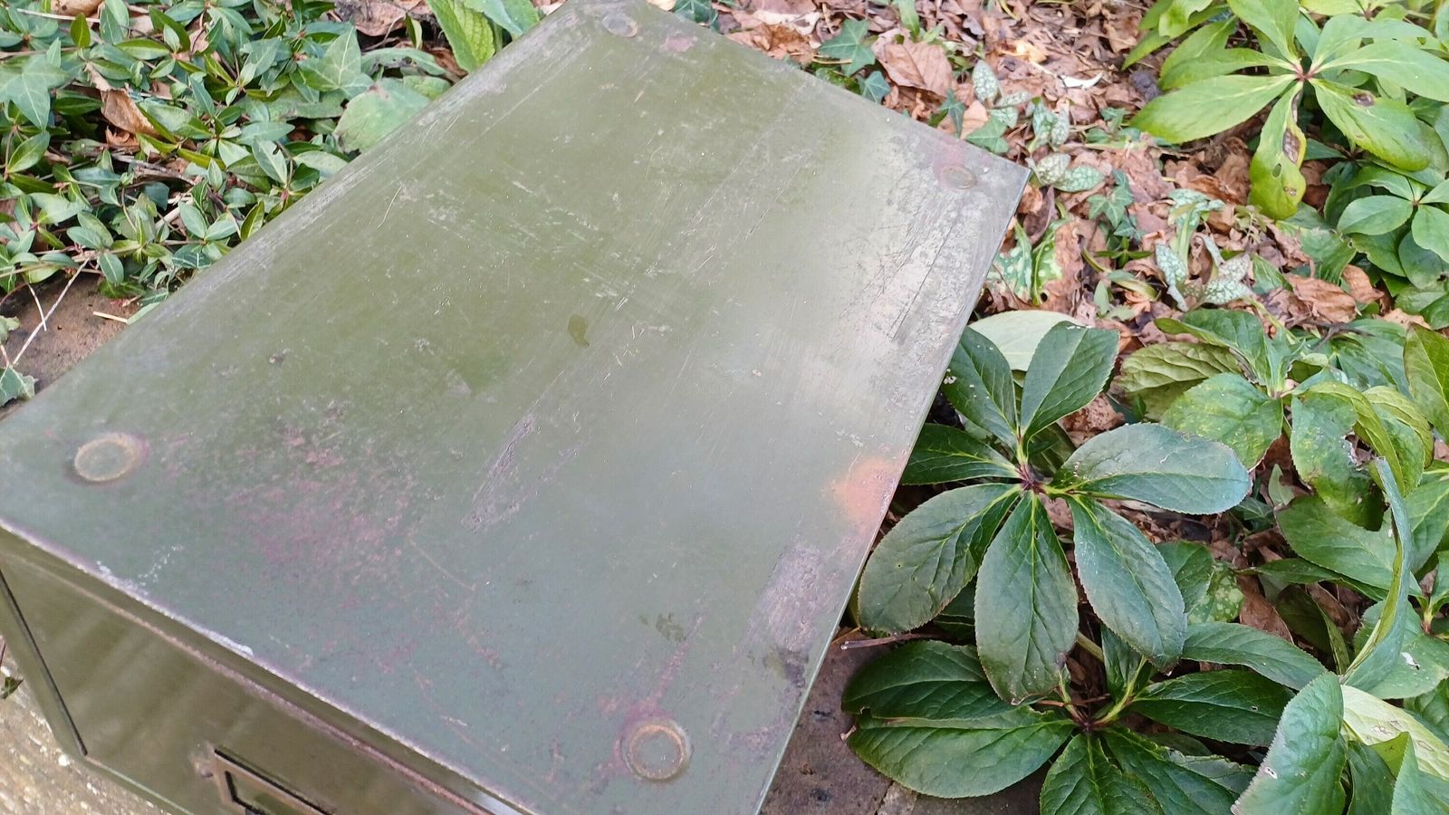 Vintage Retro Industrial Metal Filing Drawer Desk Storage photo for sale