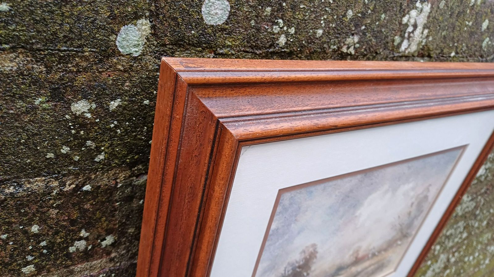 Quality Original Moddy Abstract Watercolour 'Late Autumn Landscape' John Humphries Wooden Frame. photo Art