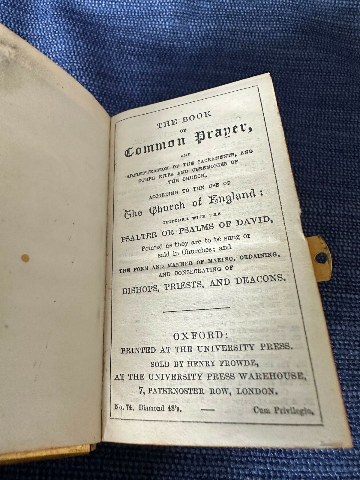 Antique Miniature Common Prayer Book   Henry Frowde White Cover photo buy