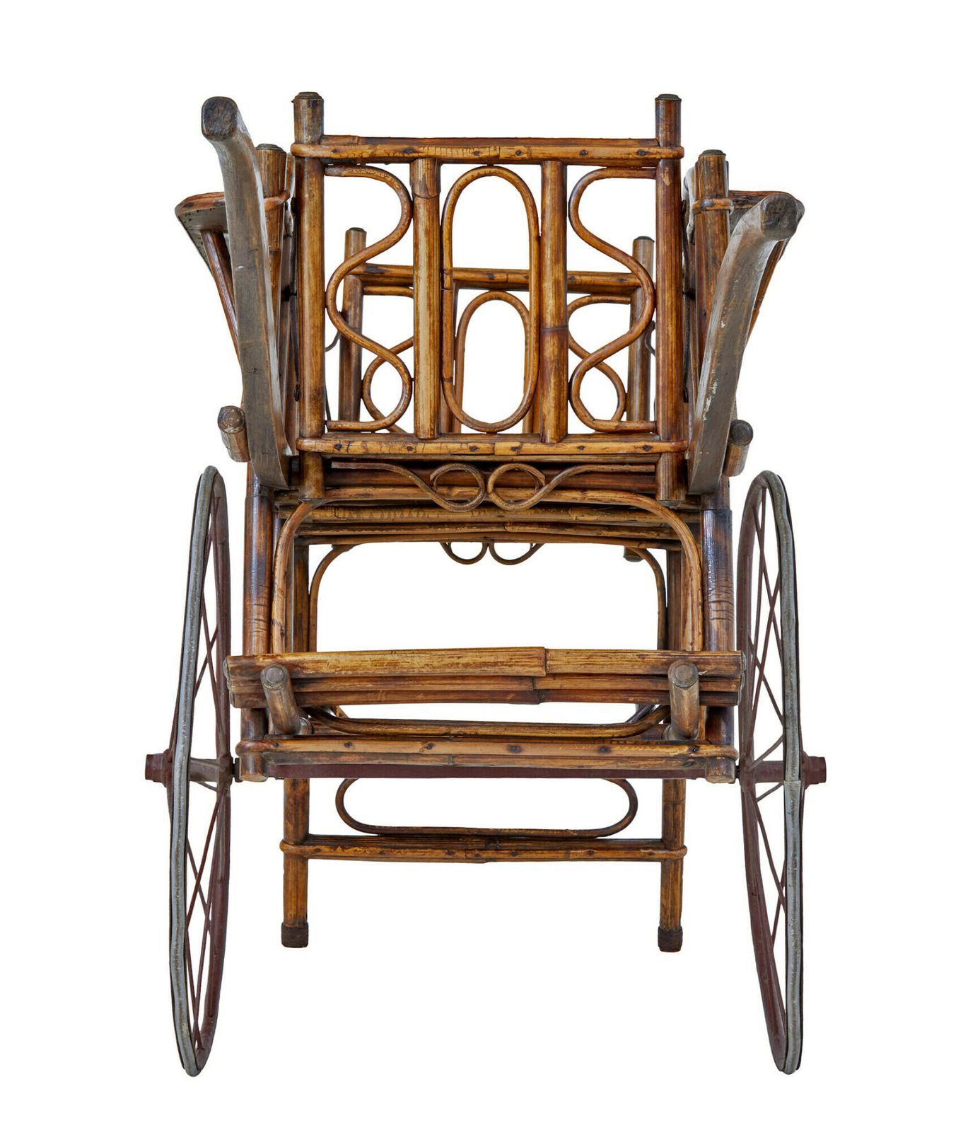 Early 20th Century Oriental Bamboo 2 Seat Child Carriage photo Furniture