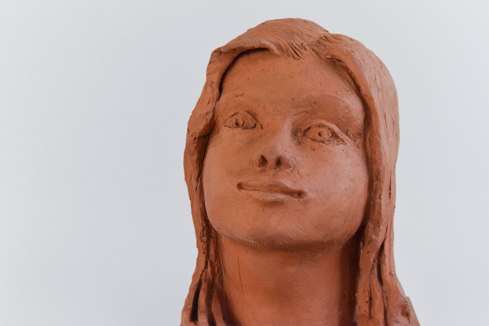 Mid 20th Century Original Terracotta Sculpture Bust Of A Female By Winifred Slater photo 150.0