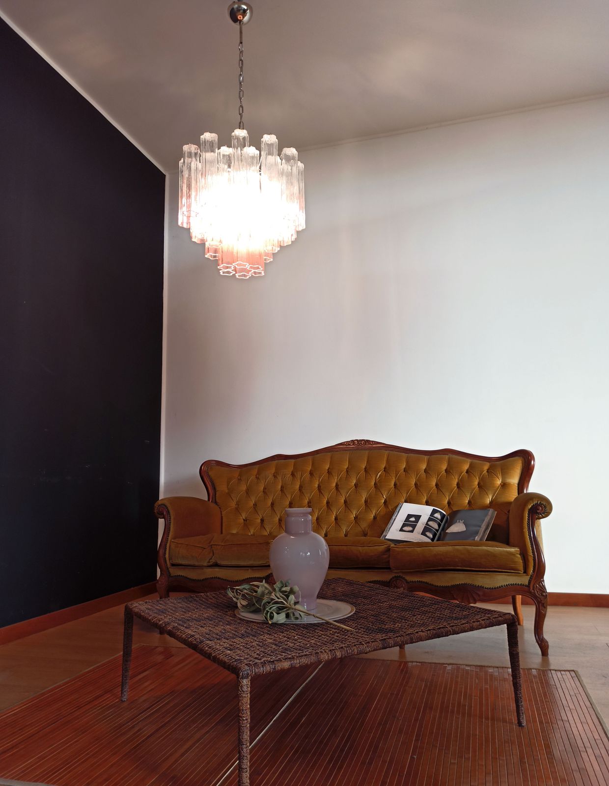 Fantastic Murano Glass Tube Chandelier   36 Shaded Pink Glass Tube photo Lighting