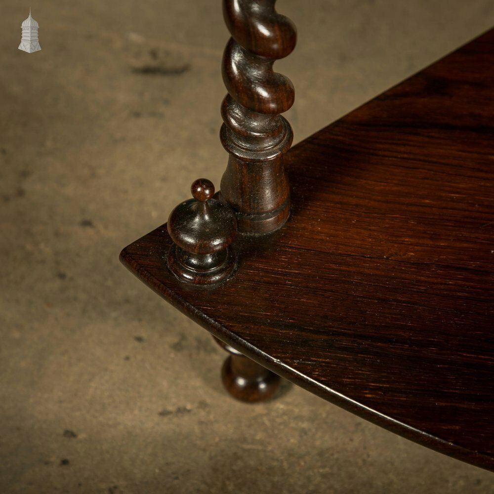 photo furniture Corner Whatnot Rosewood, 4 Shelves With Barley Twist Supports, 19th C