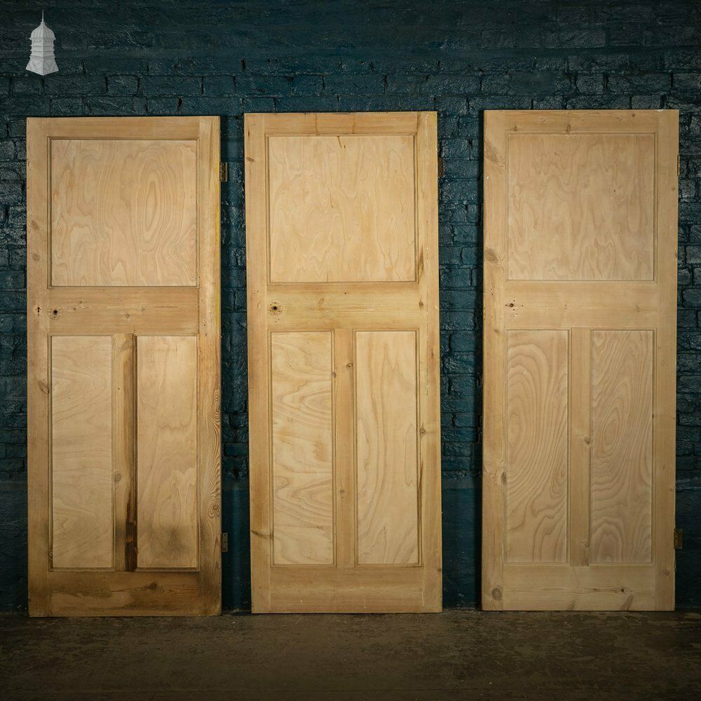 Pine Panelled Door, Moulded 3 Panel Set Of 3 photo furniture