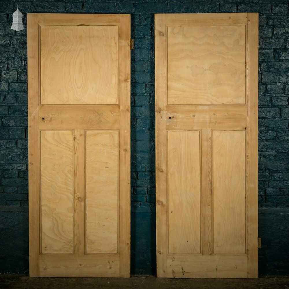 Pine Panelled Door, Moulded 3 Panel Set Of 2 photo furniture