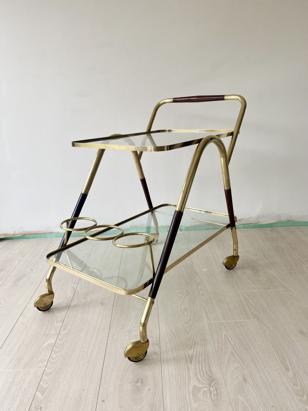 Mid Century Italian Cesare Lacca Brass Trolley photo Furniture