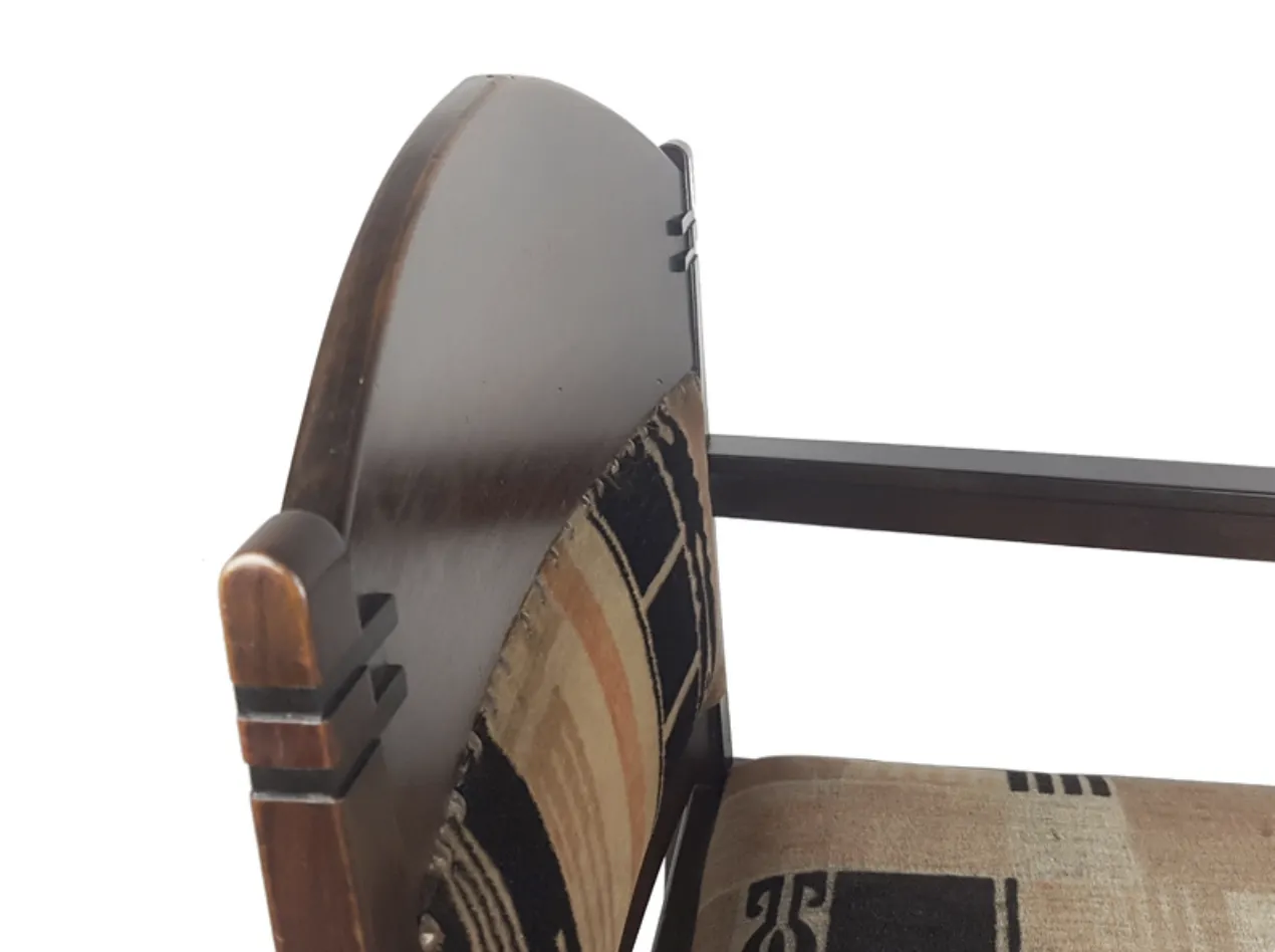 photo buy Dutch Velvet And Wood Armchair By C. Bartels, 1920s