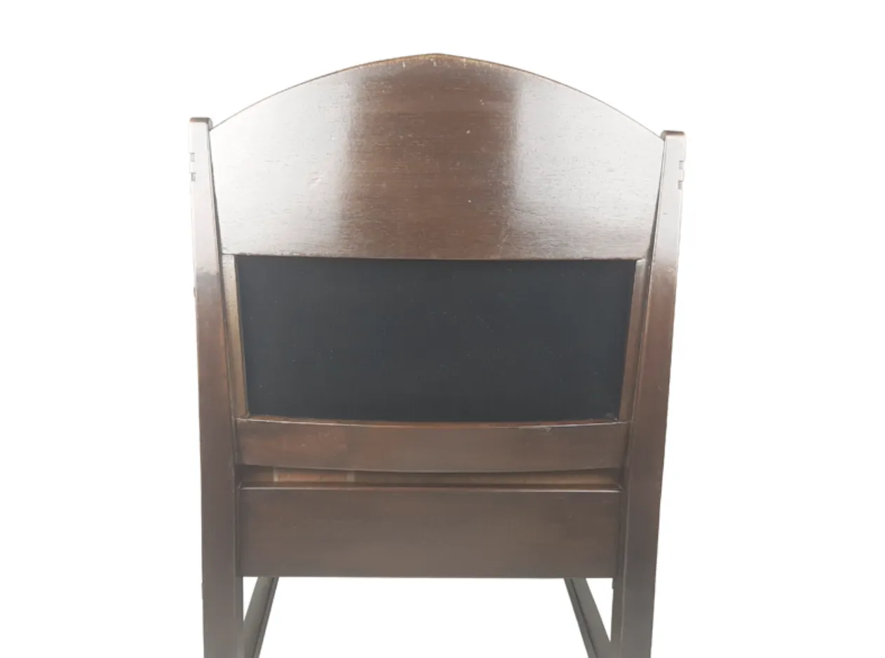 photo vintage Dutch Velvet And Wood Armchair By C. Bartels, 1920s