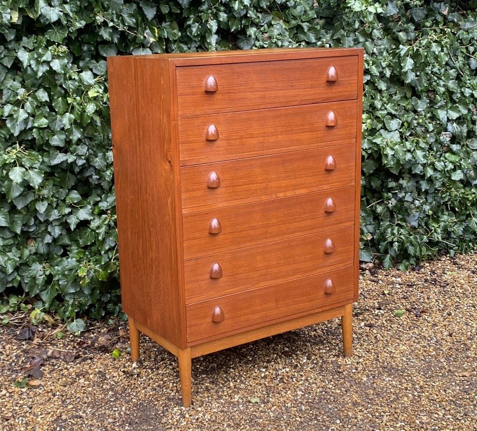 Mid Century Danish Teak Dresser Chest Of Drawers photo furniture