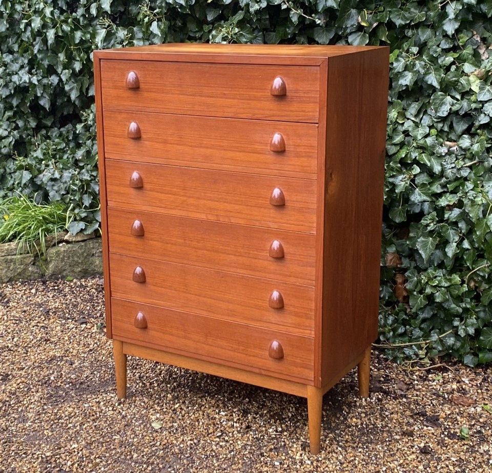 Mid Century Danish Teak Dresser Chest Of Drawers photo Furniture