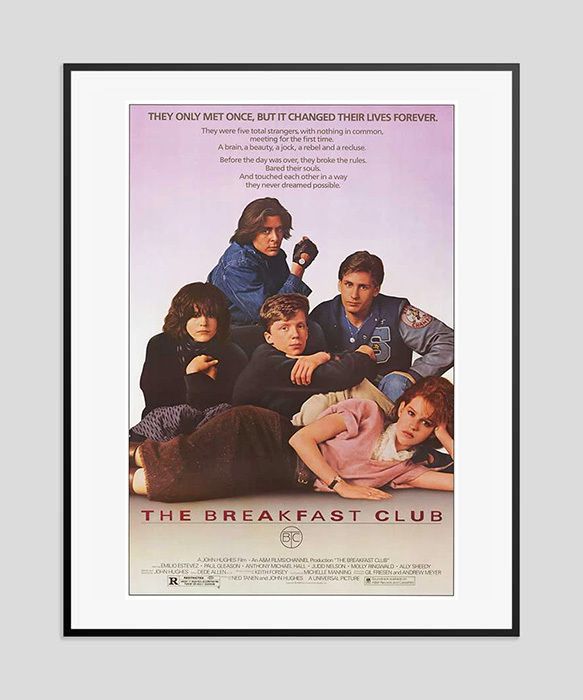 The Breakfast Club Vintage Poster Framed In Black