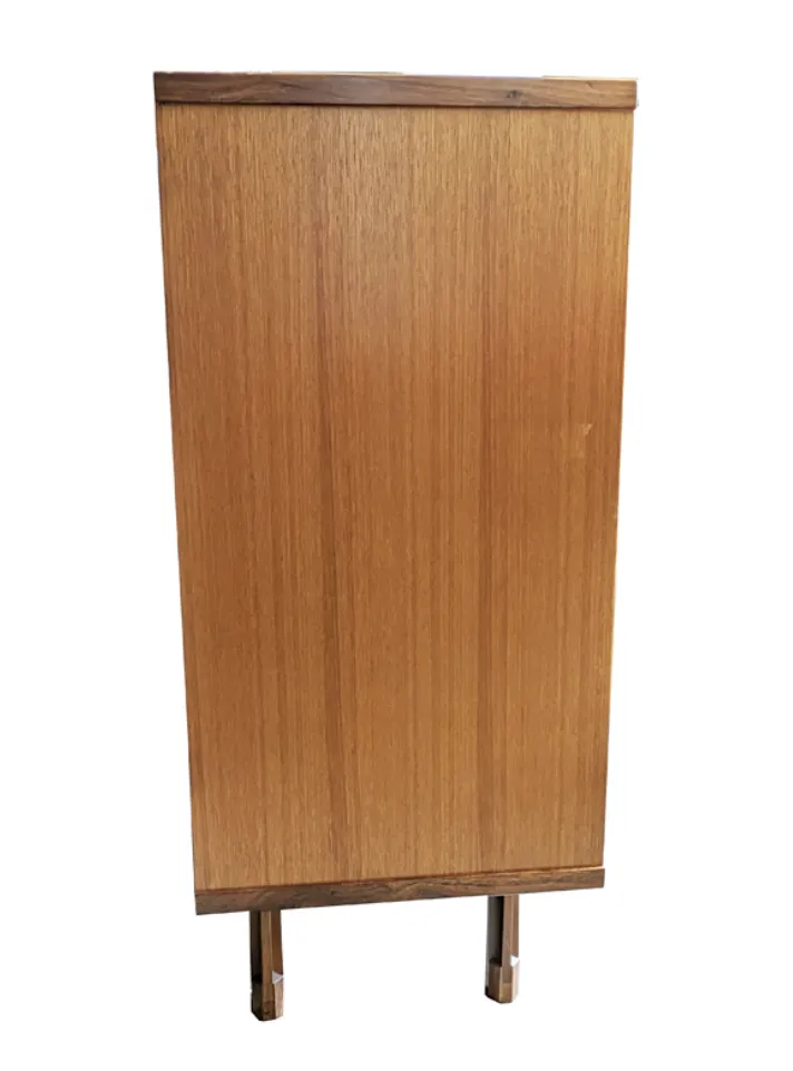 1550.0 Italian Teakwood & Black Skai 1960s Sideboard By G. Coslin For 3v Arredamenti photo