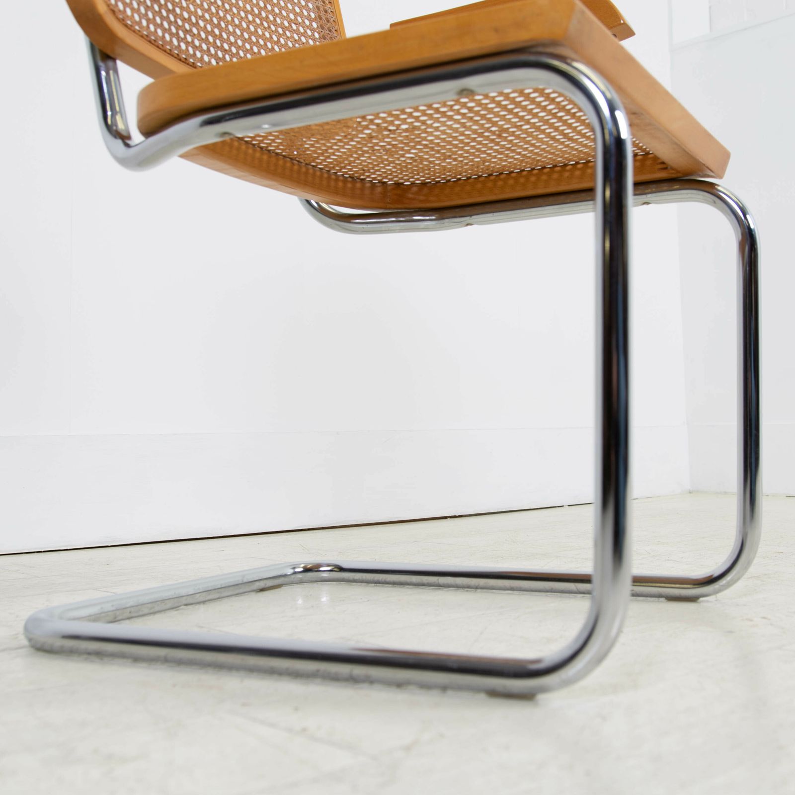 Marcel Breuer Style Cane And Chrome Armchair By Cidue C1970 photo Furniture