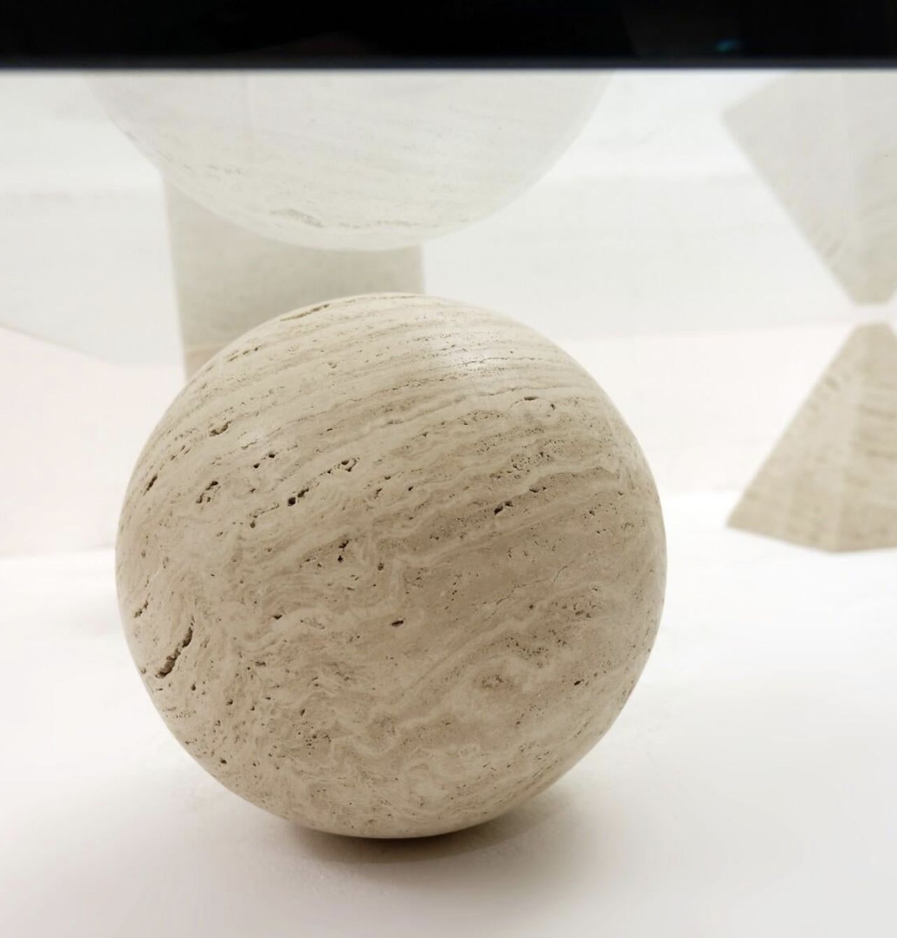 Mid Century “Metaphora” Coffee Table By Massimo And Lella Vignelli, Travertine photo furniture