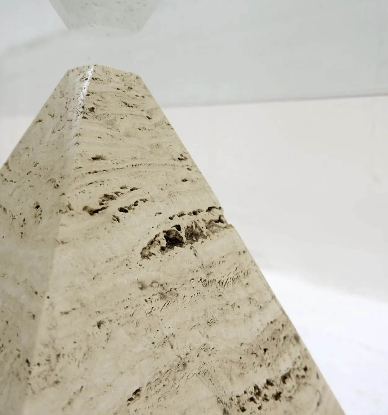 Mid Century “Metaphora” Coffee Table By Massimo And Lella Vignelli, Travertine photo vinterior