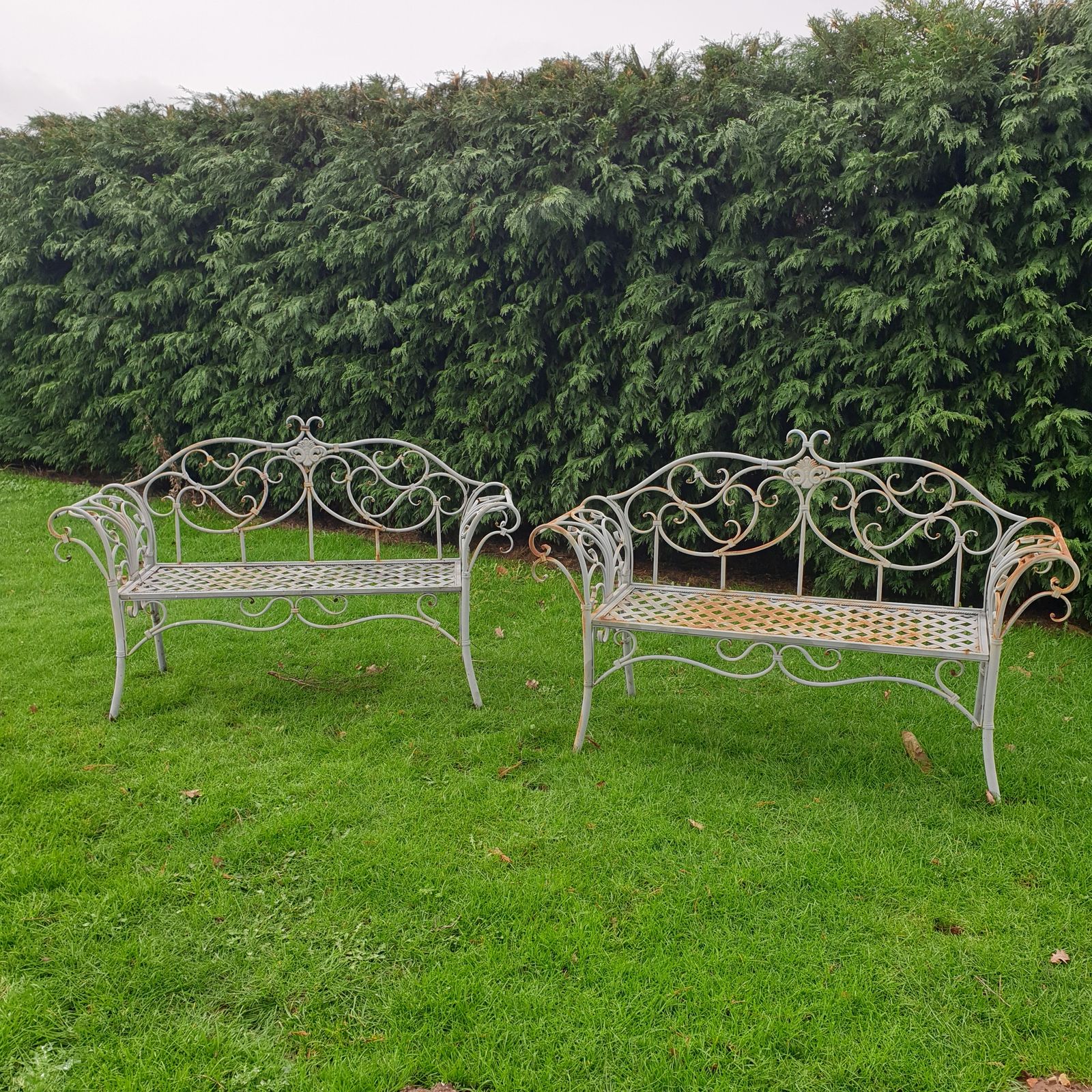 Pair French Conservatory Benches