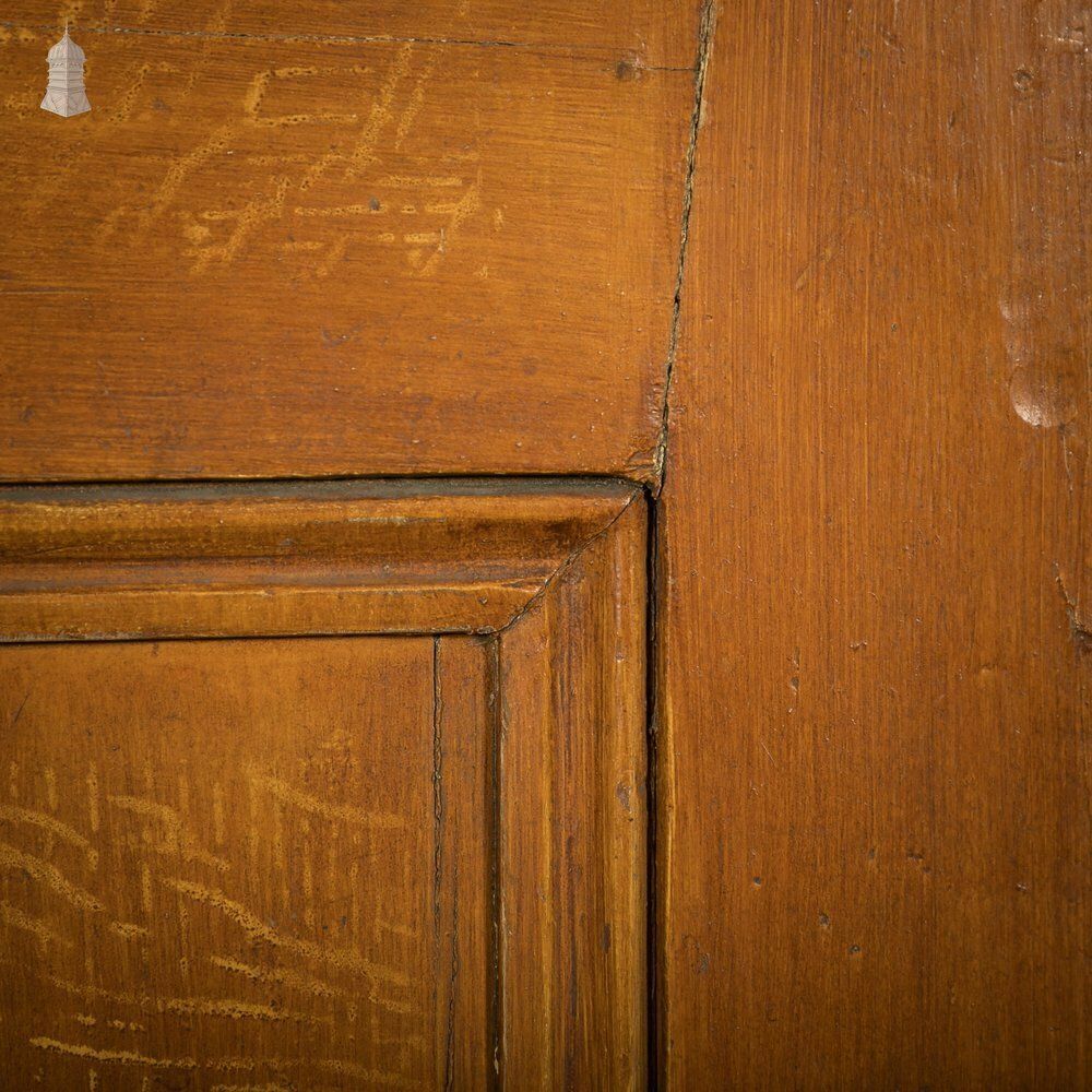 Half Glazed Door, 3 Moulded Panel Pine photo vintage