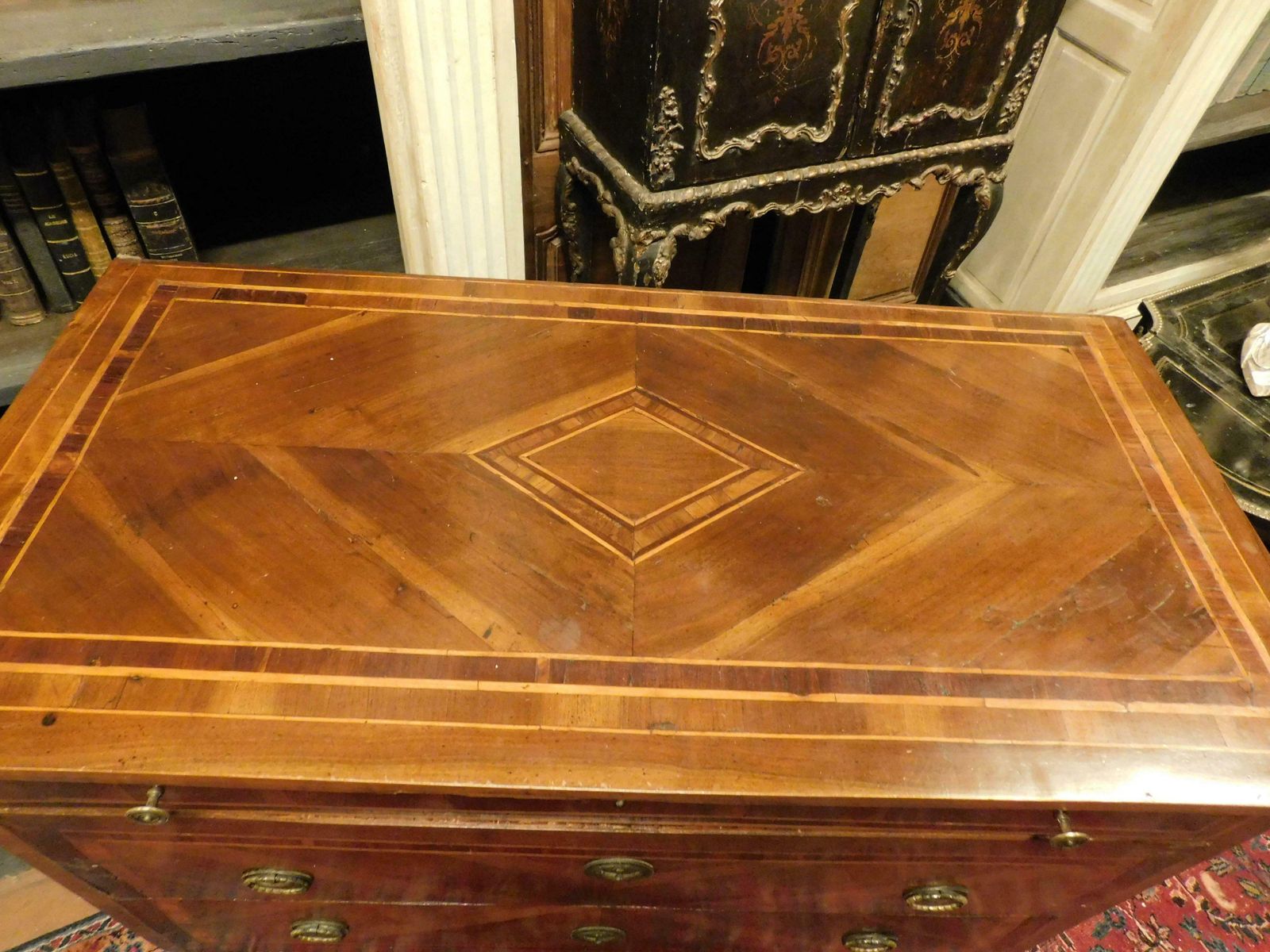 Dresser, Louis XVI Chest Of Drawers, Veneered And Inlaid, Genoa (Italy) photo vinterior